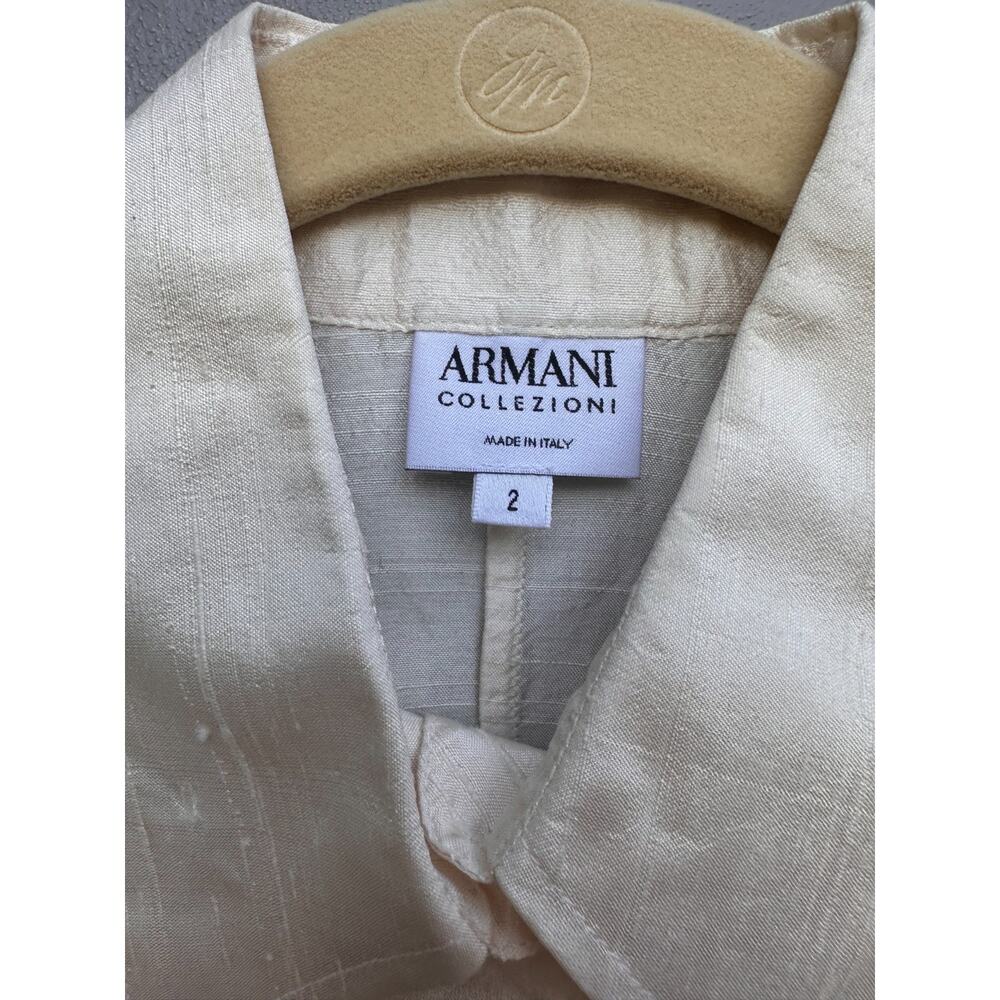 Armani Collezioni Italy Ivory silk shantung Sleeveless Blouse Sz IT 38 US 2 Luxe - Picture 6 of 15